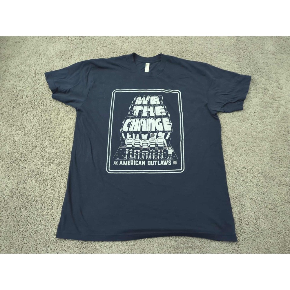 American Apparel T Shirt Mens XL Blue Excellent We The Change American Outlaws